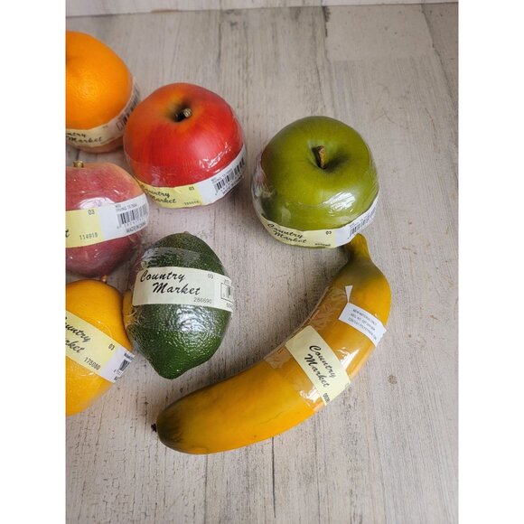 Country Market artificial realistic fruit banana lemon Apple orange lime Peach s - Picture 4 of 13